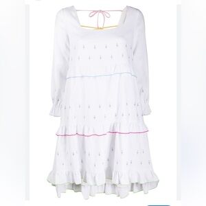 Olivia Rubin Odelia Mini Dress Size 2 White Cotton Open Back 🌸